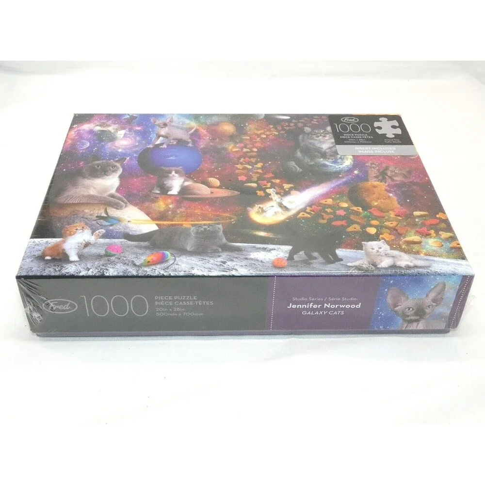 Genuine Fred Jigsaw Puzzle GALAXY CATS JENNIFER NORWOOD 1000 Piece Space Kitten